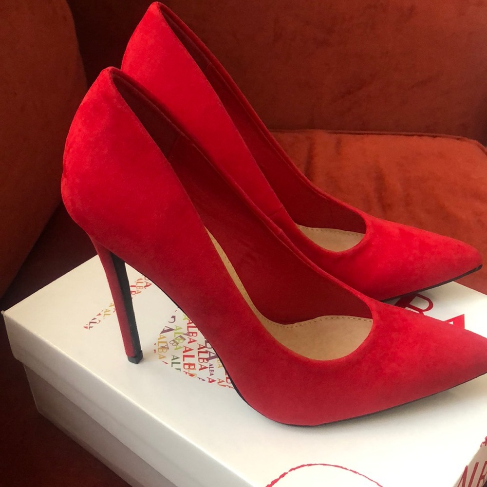 NIB Red Suede Heels